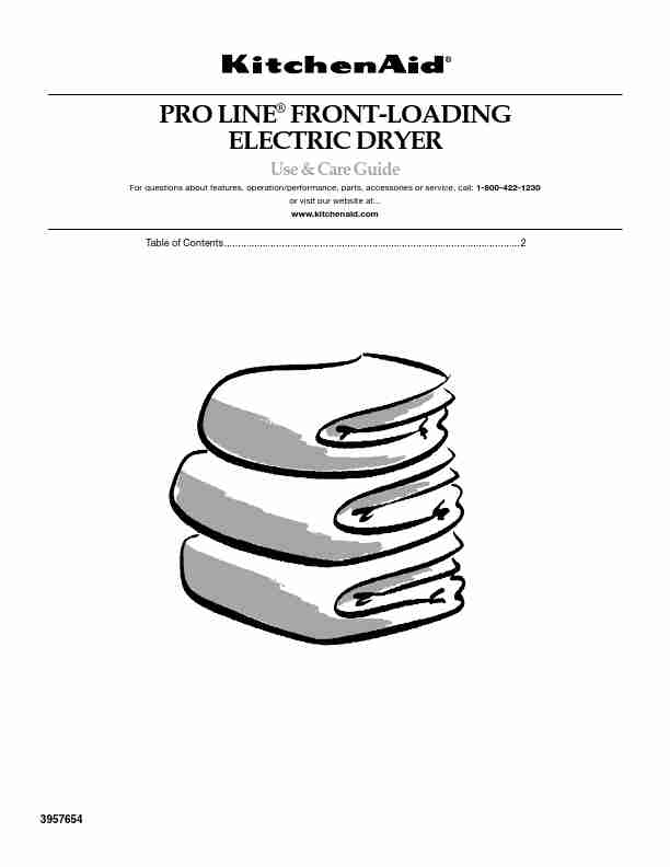 KitchenAid Clothes Dryer PROLINE FRONT-LOADING ELECTRIC DRYER-page_pdf
